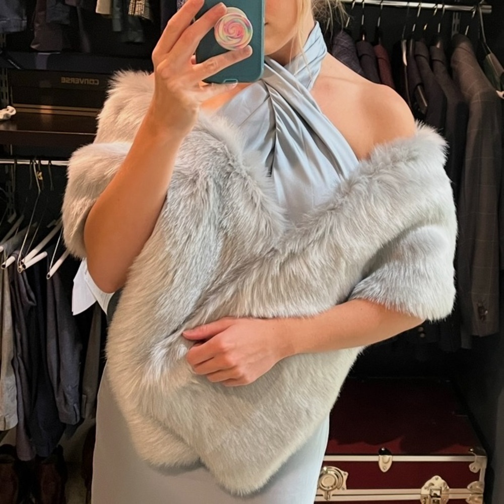 Silver Fur Wrap